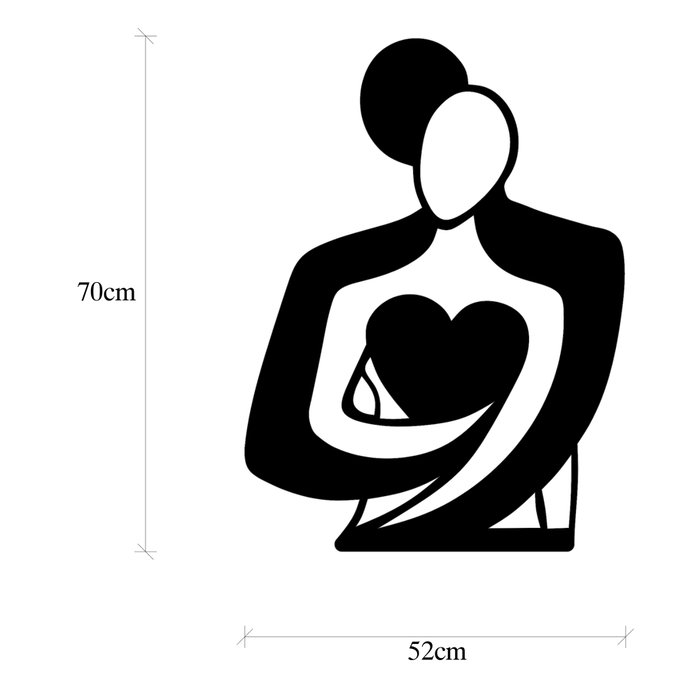 Wallity Love Escultura de Pared en Metal Negro